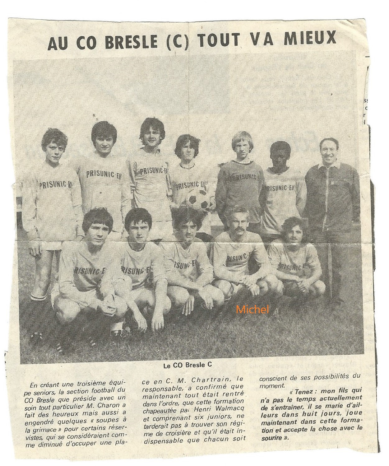 Michel : club de foot c.o.b EU